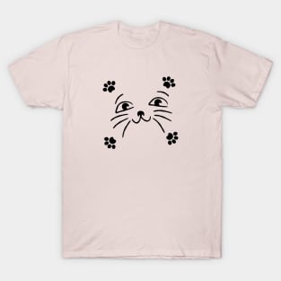 Cat Lover Cute Shirt, Cat Face Shirt , Kitty Kitten T-Shirt T-Shirt